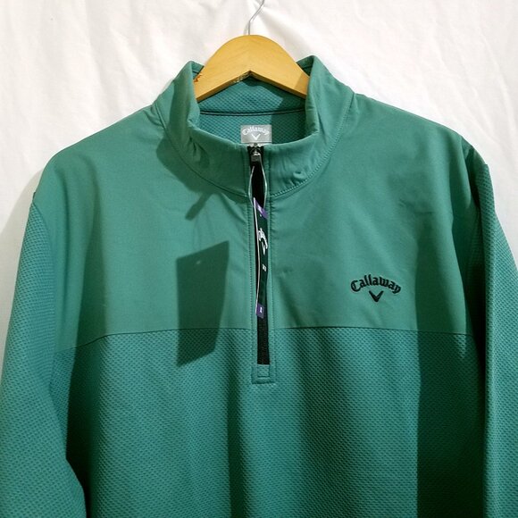 Callaway Men’s Quarter Zip Pullover XXL Green New Golf Sweatshirt Performance - Picture 6 of 16